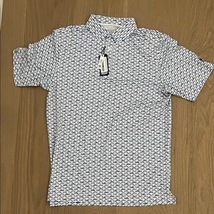 Navy Patterned Polo Shirt for Men